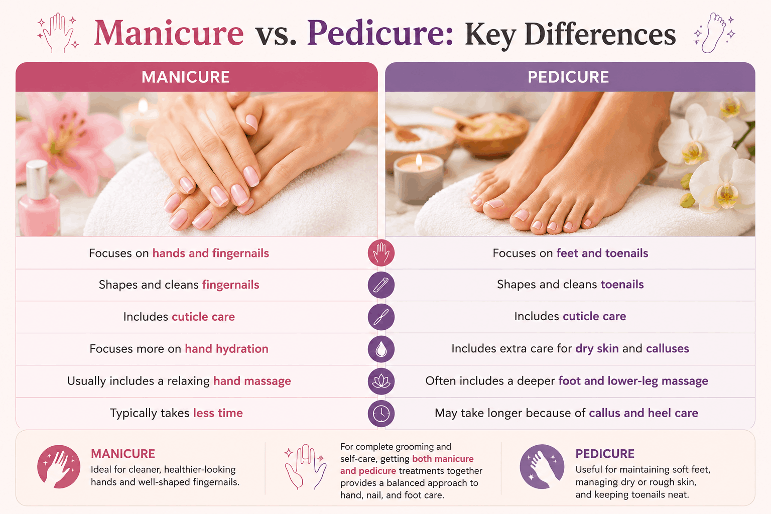 Manicure vs. Pedicure