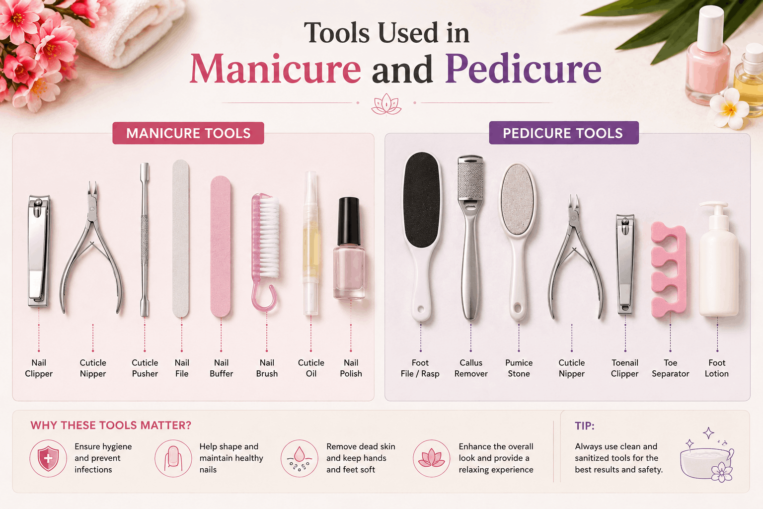 Tools Used in Manicure and Pedicure